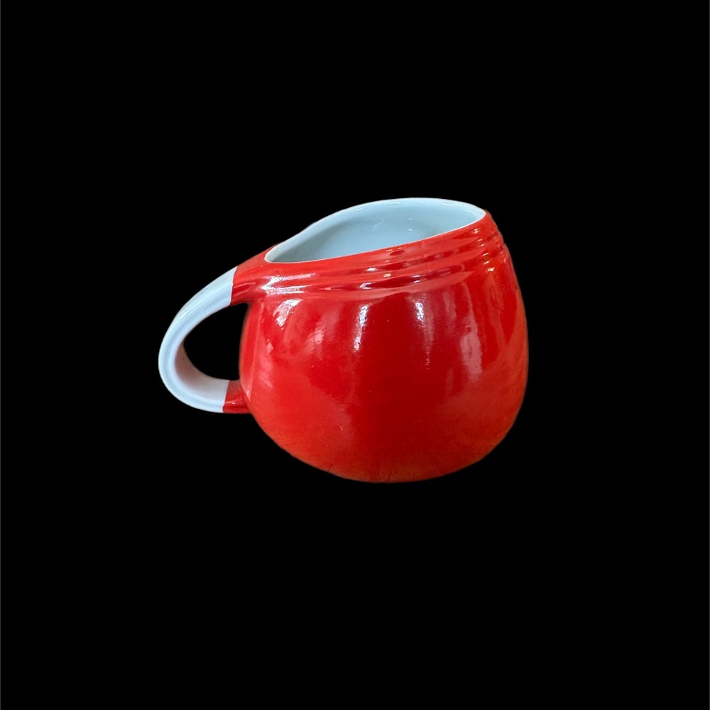 Hall’s Superior Quality Kitchenware Red Sugar Bowl with White Handle